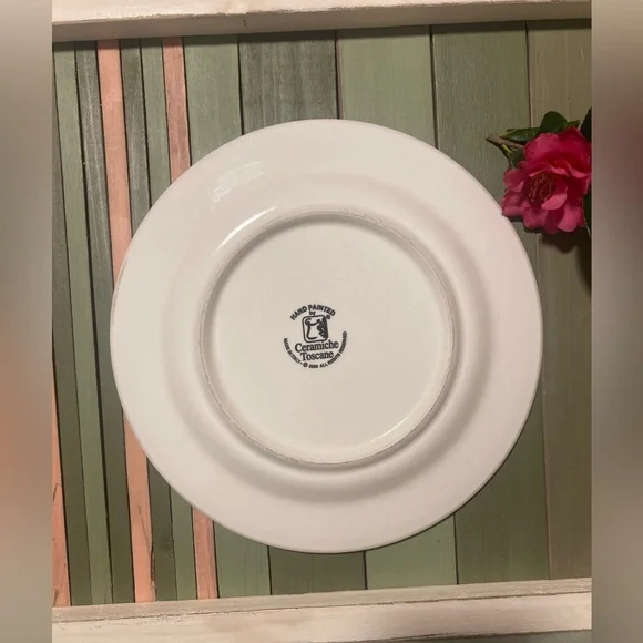 Vintage Ceramiche Toscane Hand-Painted Raised Heart Plate 9” - Picture 6 of 8